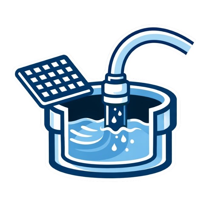 Illustration eines Wasserhahns mit fließendem Wasser