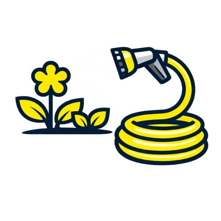 Illustration eines Gartenschlauchs für Gartenpflege